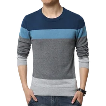 Men's AutumnStripe Color New Arrivals Round Neck Sweater Men's Slim Sweater Free Shipping Winter Clothes Men Pullover Mens Coat
