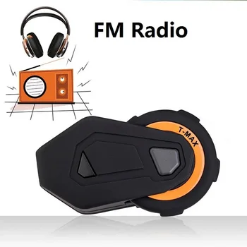 

T-max Motorcycle Intercom Helmet Headset Wireless Bluetooth 6 Riders Group Talking FM Radio Motorcycle Intercom Earphone 1000M