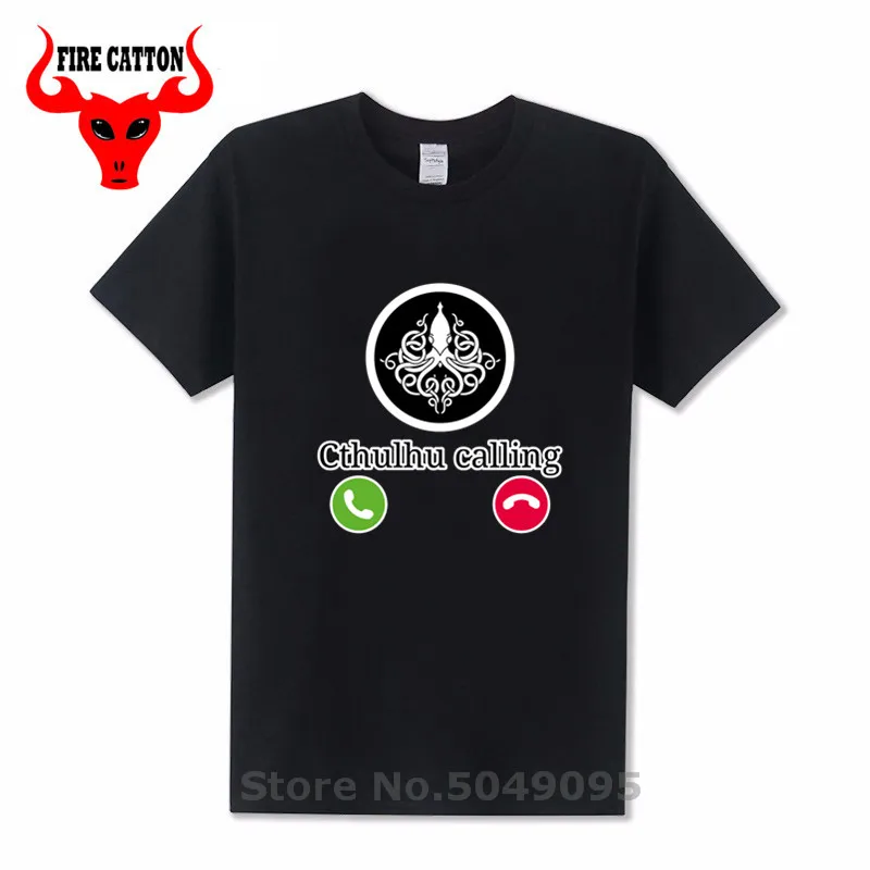 2019 новый мультфильм Cthulhu вызов Футболка мужская lovecплот футболка с устрашающим