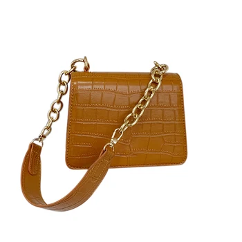 

fashon alligator square women shoulder bags designer big chains handbags luxury pu leather crossbody bag lady small purses 2019