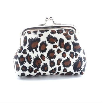 

New Mini Coin Earphone Key Carrying Bag Small Canvas Leopard Print Coin Purse Wallet with Hasp Card Holder key Case Coin Purse