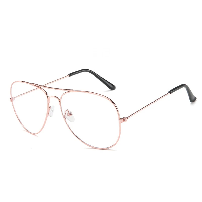 Rose Gold Seemfly, анти-синий светильник, оправа для очков, для женщин и мужчин, металлические прозрачные линзы, плоское зеркало, компьютерные очки, оправа для очков, унисекс, очки - Цвет оправы: Rose Gold
