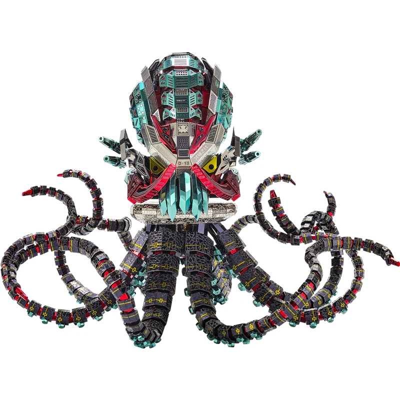 Microworld Octopus Devil model kits DIY laser cutting Jigsaw puzzle fighter model 3D metal Puzzle Toys for Children gifts 2