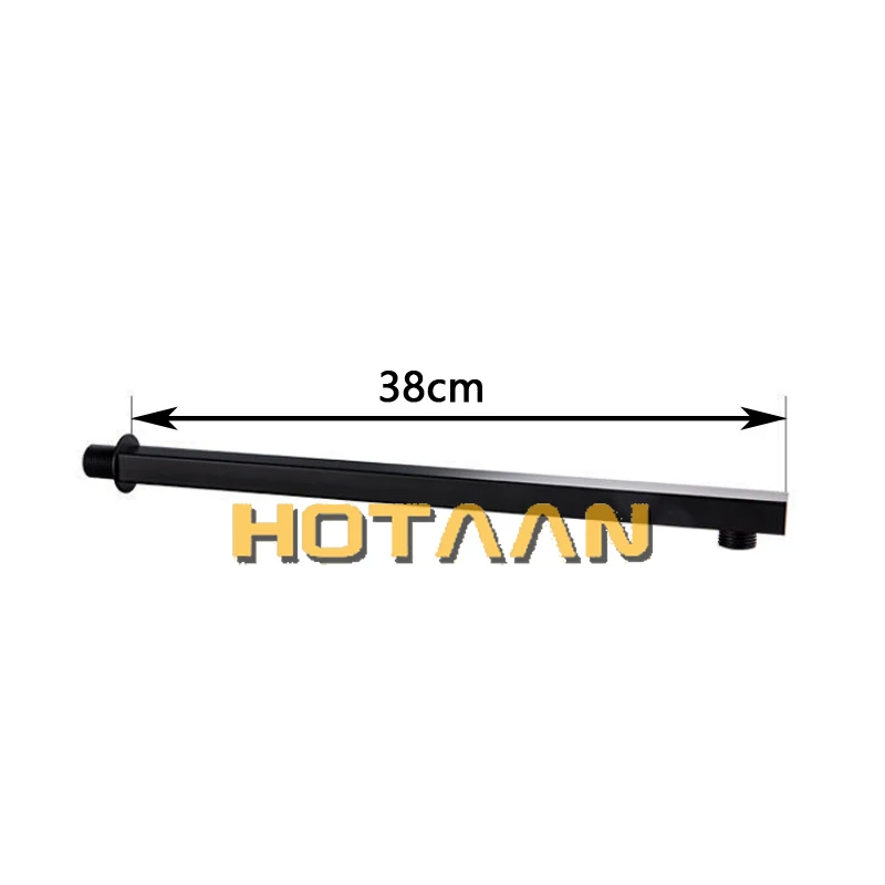 38cm Length Shower Fixed Connecting Pipe Wall Mounted Shower Arm Shower Head Accessory Matte Black