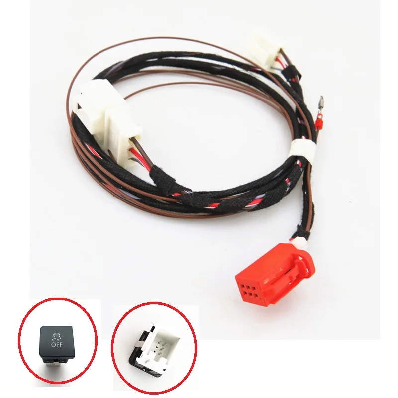 

For Golf Jetta 6 MK6 Car Traction Control Switch ESP OFF ASR TRC Drive Stability Anti-skidding Switch Button Cable Harness Wire