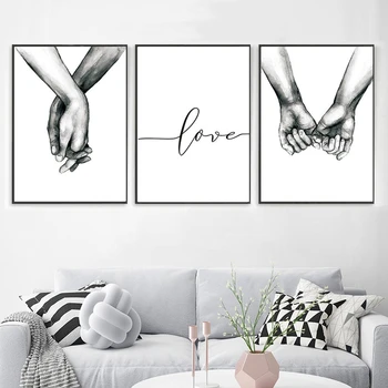 

3PCS Canvas Painting Wall Art Picture Board Mural Nordic Posters and Prints Poster Love Sheets Decorative Wall Pictures
