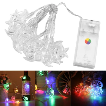 

LED String Lights Wedding Fairy Light 10LED Garland Led Light Strip Star Moon Led Lights Decor EID Party Decor Party Led Favors