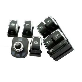 

COSTLYSEED Chrome Master Window Switch + Rear Mirror Button + Window Switches For A4 B8 A5 Q5 4GD 959 851 8K0959855 8K0 959 565