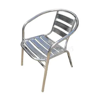 

Stainless Steel Chair Back Chair Home Simple Economical Aluminum Chair Armrest Single Wrought Iron Metal Casual Thickening