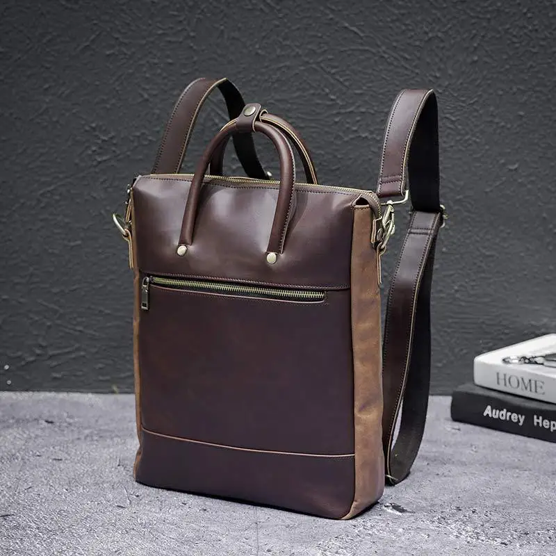 

Men Backpack Leather Bagpack Large laptop Backpacks Male Mochilas Retro Schoolbag For Teenagers Boys Travel Bags