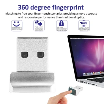 

USB Fingerprint Reader for Windows10 Fingerprint Scanner Fingerprint Sensor Multi Finger360 Degree Touch Speedy Matching Laptop