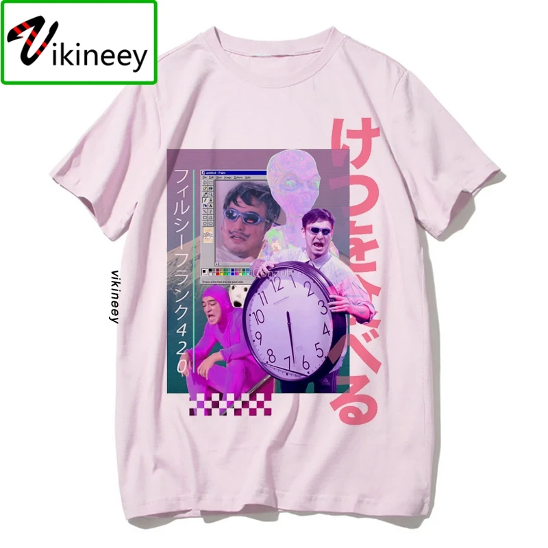 Футболка vaporwave Мужская в стиле харадзюк модная тенниска ретро с принтом грустной