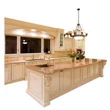 Белая Массивная древесина дизайн кухонного шкафа