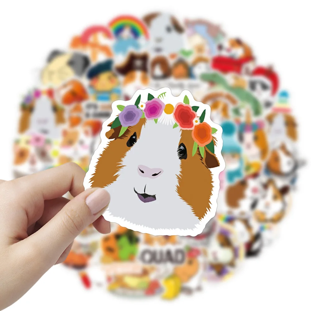 10/30/50PCS Cute Animal Guinea Pig Personality Decoration Graffiti Waterproof Sticker Notebook Refrigerator Skateboard Wholesale