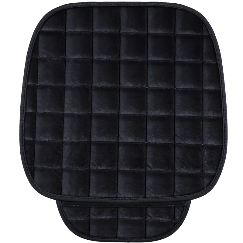 1 Piece Front Black Универсальные подушки для автомобильных сидений, модные плюшевые мягкие теплые силиконовые Нескользящие 4 цвета, коврик, защита для сидений, автомобильные аксессуары - Название цвета: 1 Piece Front Black