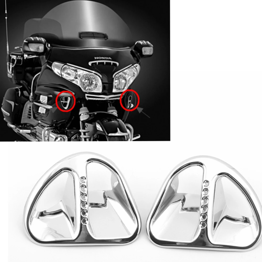 2pcs Chrome Motorcycle Fairing Martini Air Intake Grills Decoration Parts For Honda Gold Wing GL1800 2001-2011 ABS Plastic unique license plate frames