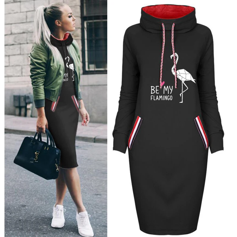 

Fall Dress Women Cartoon Print Plus Clothes Size Bodycon Dresses Vintage Fashion Woman Party Casual Women Mini Black Dress