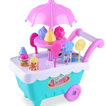 

Kids Pretend Role Play Toys Simulation Ice-Cream Trolley Set Learning Educational Toys for Children Birthday Gift