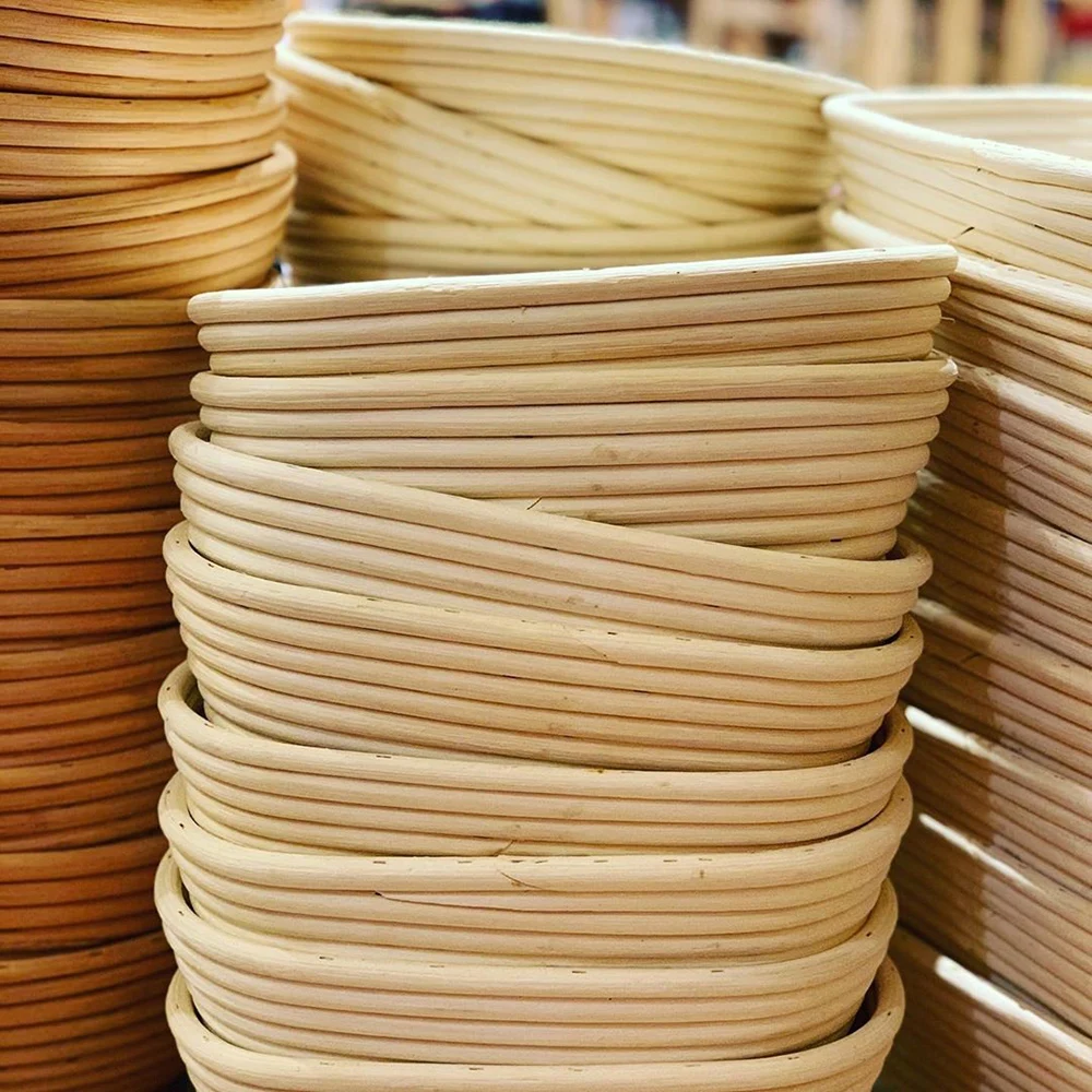Натуральная корзина для хлеба UPORS овальная плетеная из ротанга брожения соленого