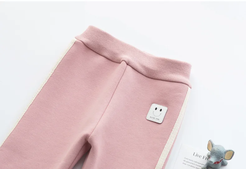 Зима, детские спортивные штаны в 2 полоску корейские милые леггинсы штаны для девочек детские теплые штаны