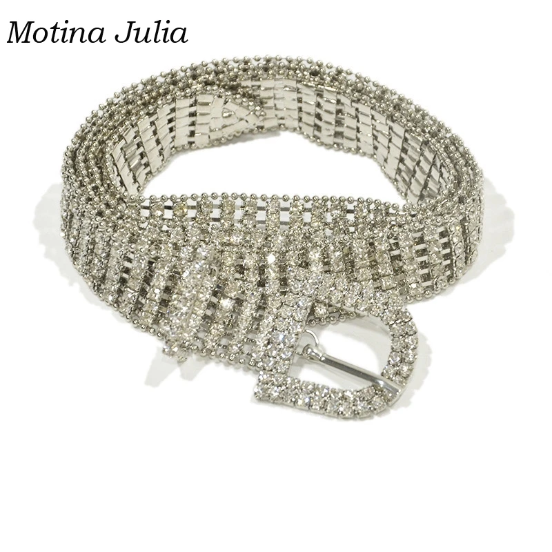 Motina Julia 5 линия вечерние Клубные шикарные Стразы ремень женский блеск бриллиант поясной ремень аксессуары Популярная Пряжка ремень