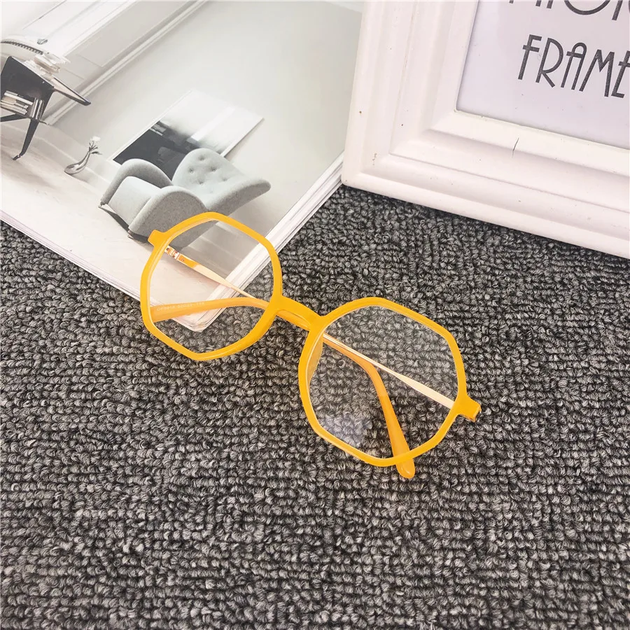 Модные прозрачные линзы, оправа Женские Ретро винтажные прозрачные желтые оправа для очков Мужская очки с бесцветными линзами оптические очки NX