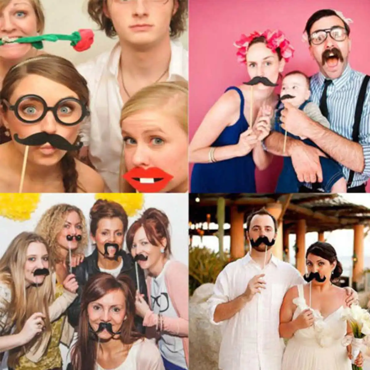 50 шт./компл. Photo Booth Реквизит для Рождественская наклейки "маска" губы, усы борода Снеговик вечерние рождественские украшения