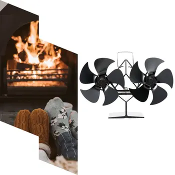 

SF803S Thermal Power Fireplace Heater Ten Blades Heating Fan Efficient Air Heater Double Head Low Noise Fan