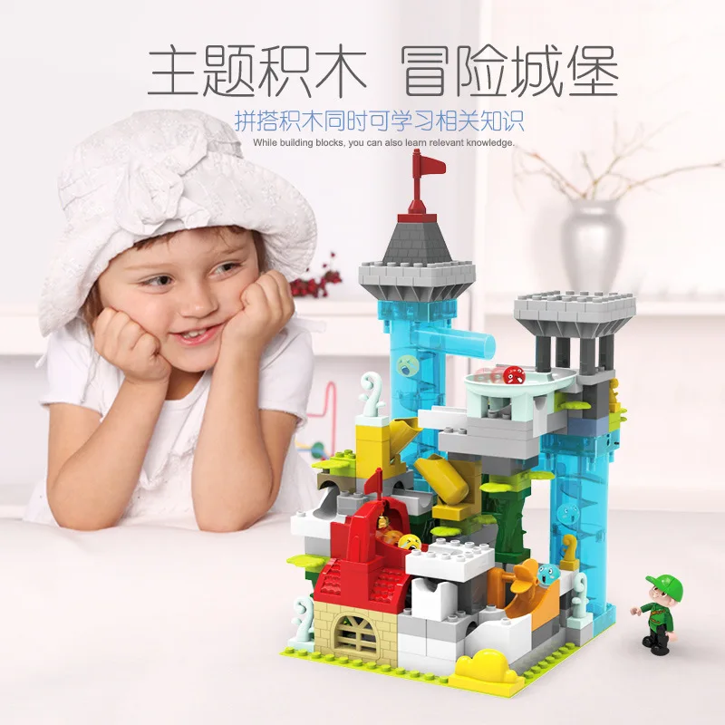 

Spring Baby Large Particles Building Blocks 1104 Beanstalk Adventure Electric Circulating Camera Track Grounder Slide Educationa