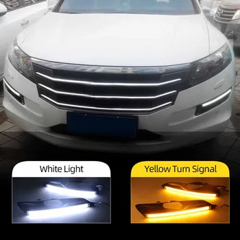 

2Pcs DRL For Honda Crosstour 2010 2011 2012 2013 Daytime Running Lights fog lamp cover Daylight with yellow signal