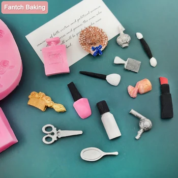 

Reusable Hairdressing Cosmetics Lipstick Silicone Cooking Chocolate Cake Fondant Mold Cake Decoration Tools Household Moulds