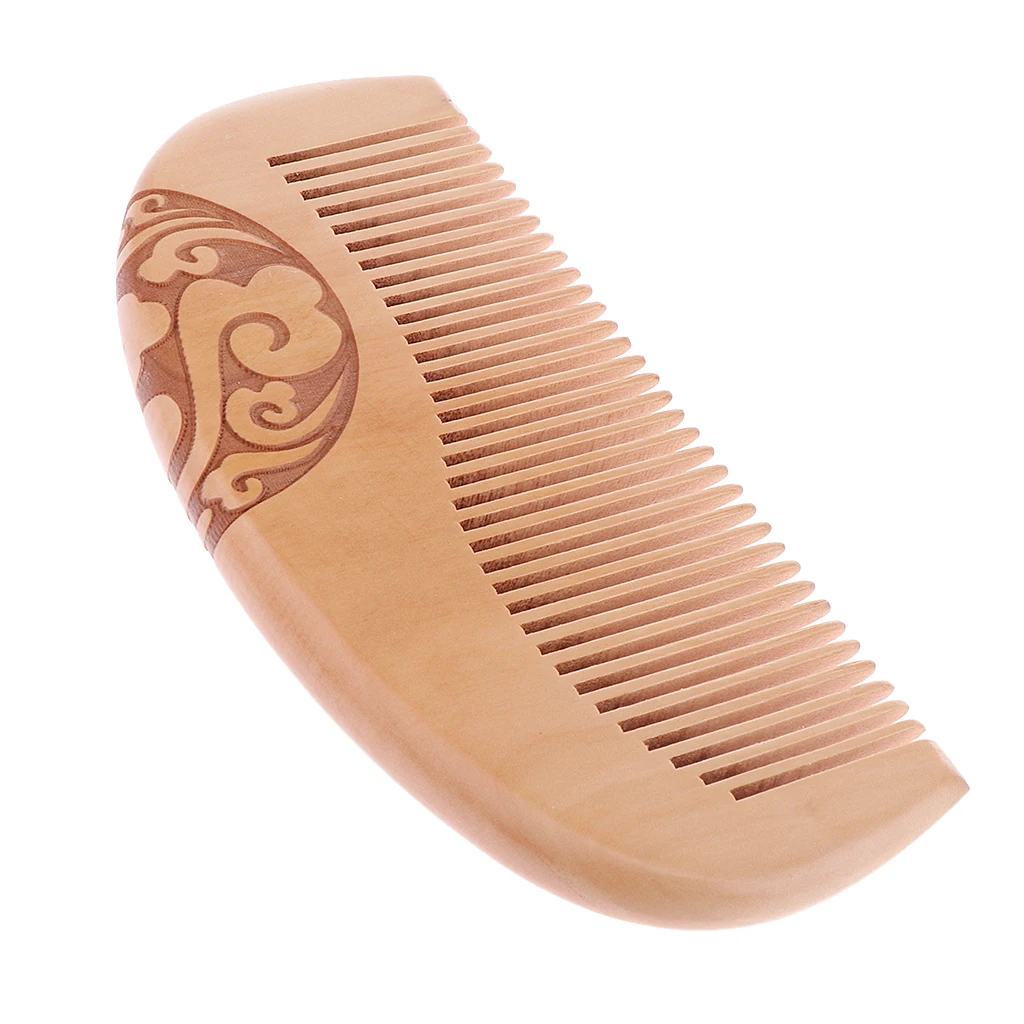 5'' Premium Hand Made Wide Teeth Wood Comb Pocket Hair Brush Coarse Men Gift