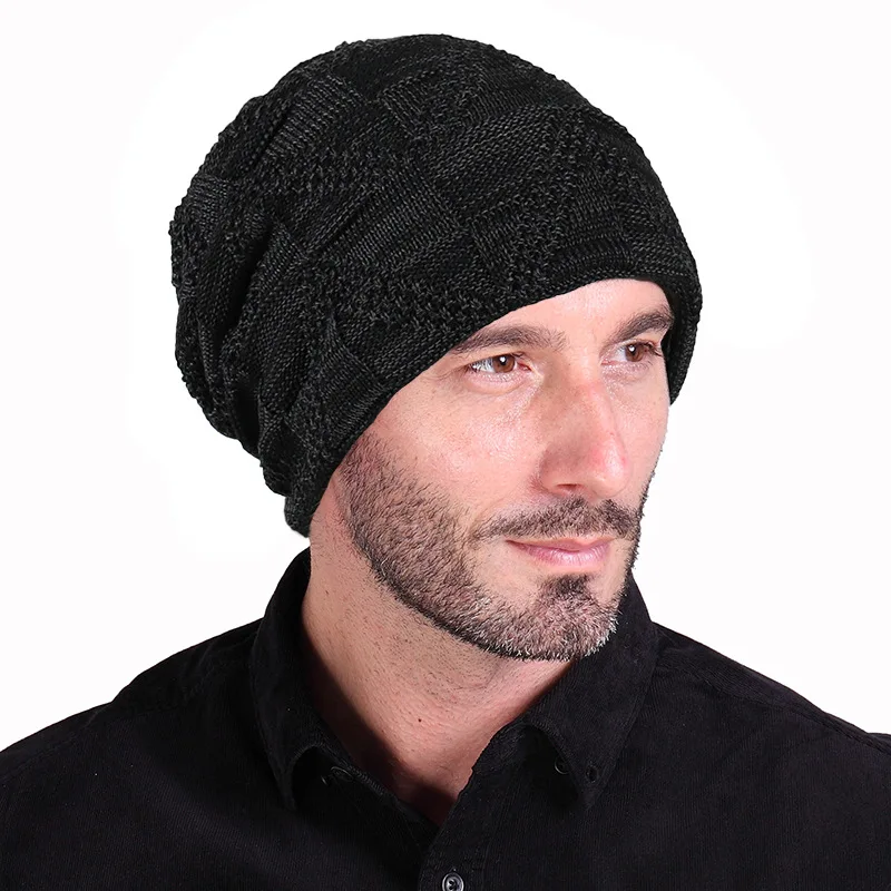 Стильные зимние шапки Skullies Beanies, Мужская Толстая теплая шапка, толстая мужская шапка, мужские зимние шапки, вязаные шапки mujer invierno