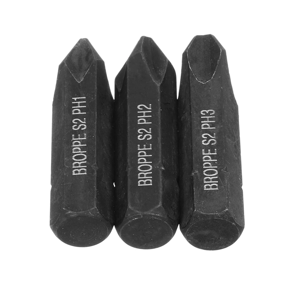 Screwdriver Bit Set 8mm Hex Shank Cross Phillips Electric Magnetic Bits For Heavy Duty Impact Driver Set 3Pcs