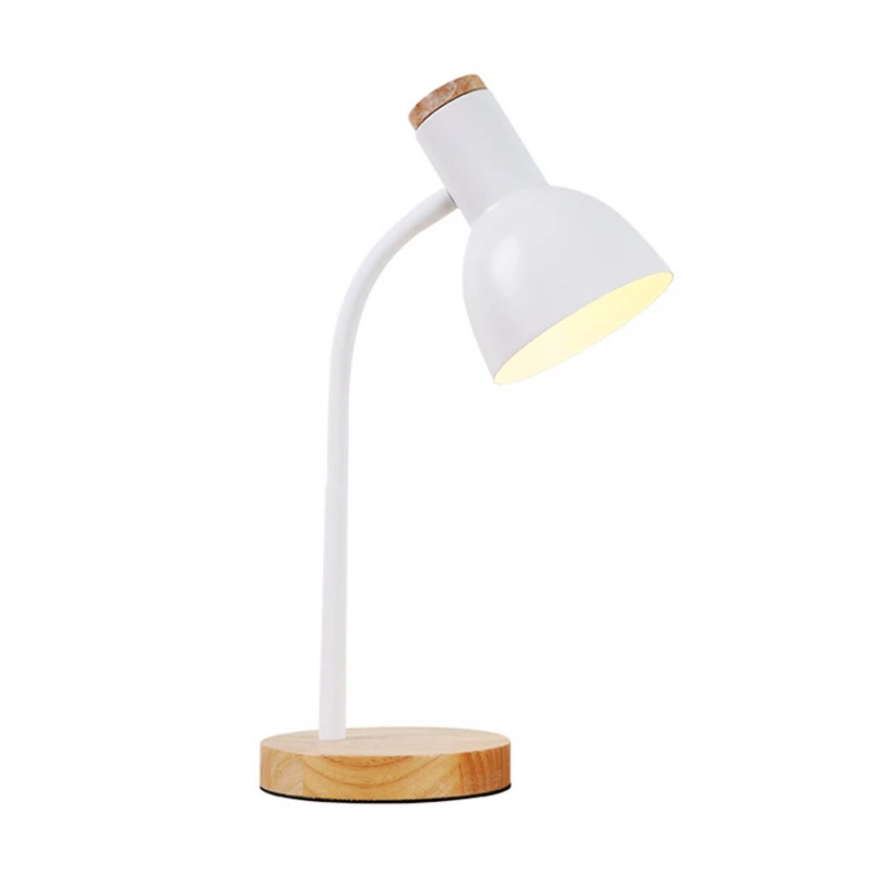 Creative Wooden Art Iron LED Folding Nordic Desk Lamp Eye Protection Reading Table Lamp Living Room Bedroom Home Decor