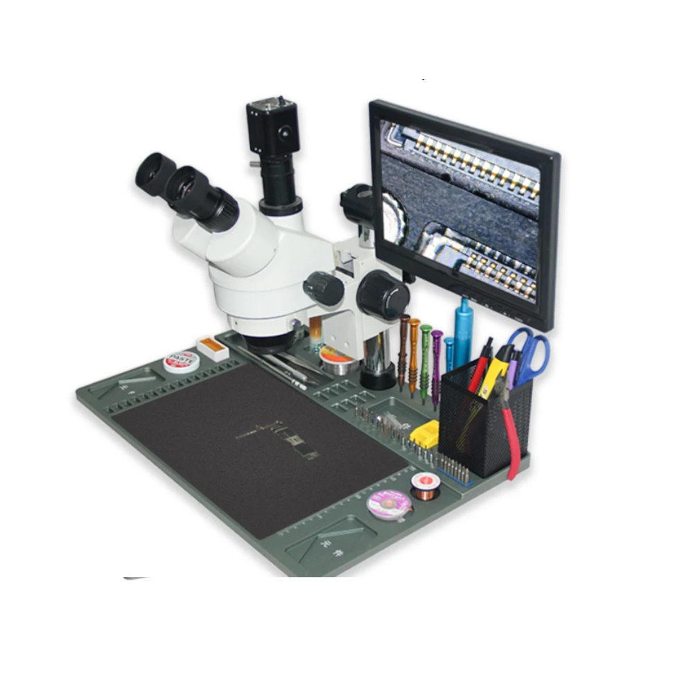 

7-45X Electron Microscope Maintenance Console 10.1 Inch HD Electron Microscope Camera Optical Mainboard Maintenance Magnifier