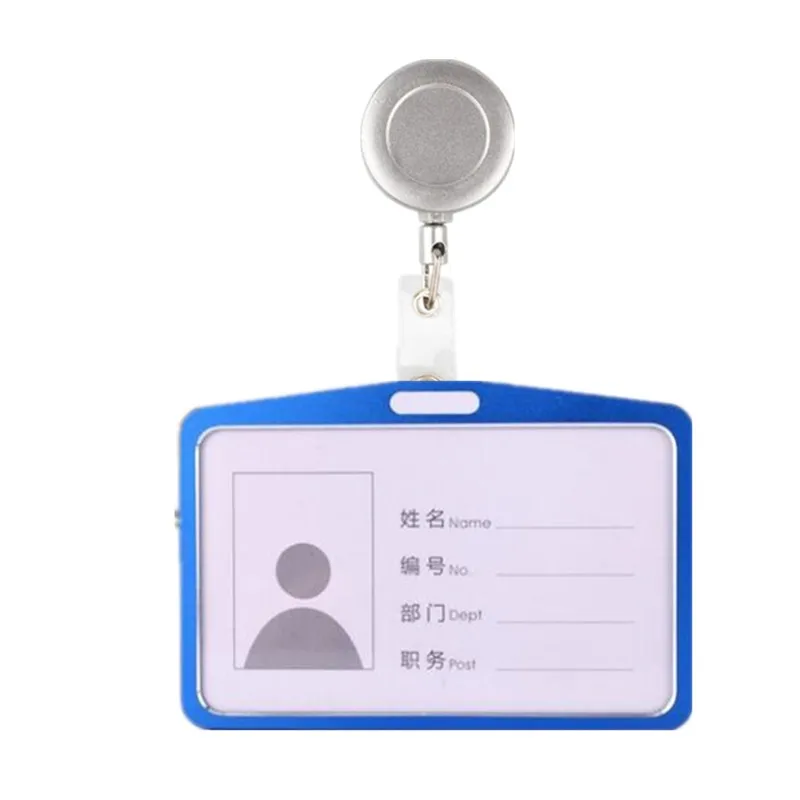 1PC Work Card Holders With Retractable Badge Reel Pull Keychain Name Tag Key Card Holder - Цвет: NO.8