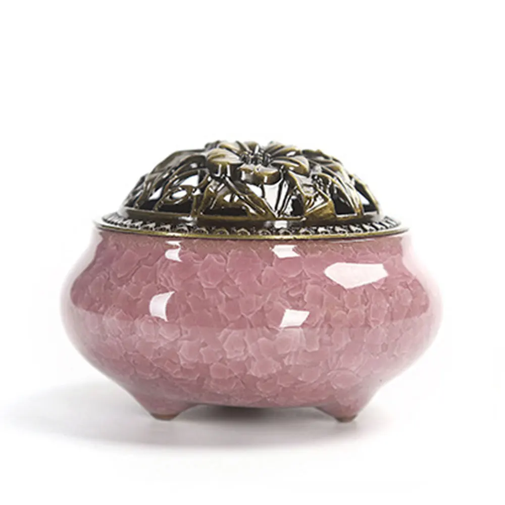 Керамическая курильница с медной крышкой, курильница, курильница, ретро классика, расслабление, помощь для сна, ароматерапия, диффузор под старину