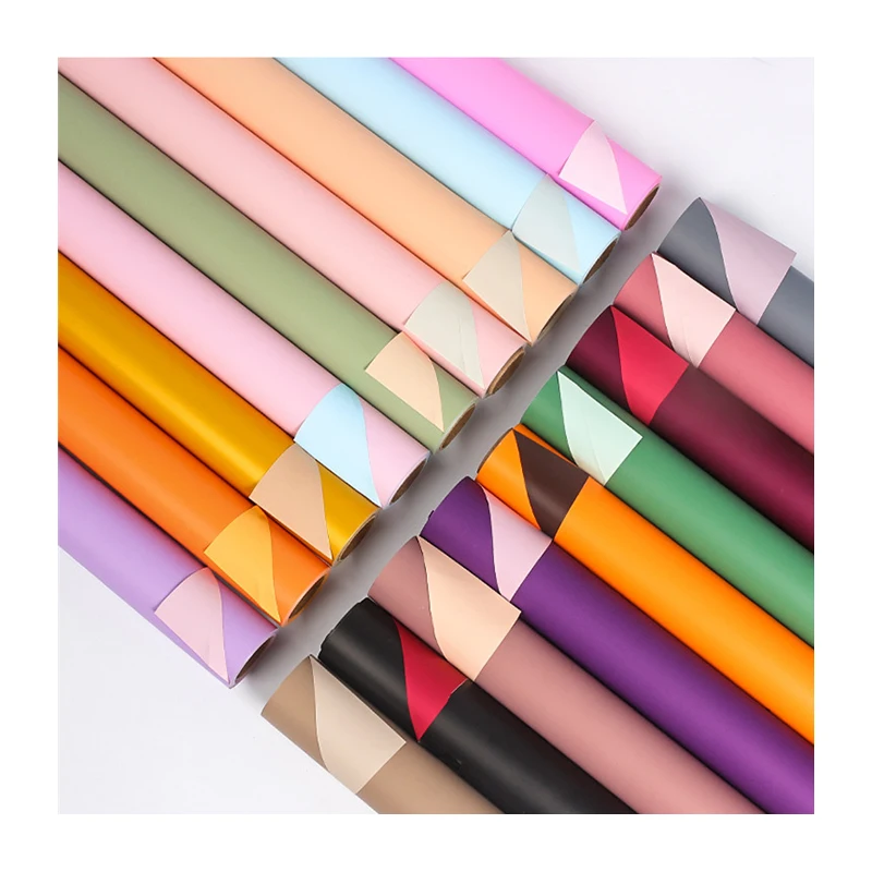 10m Korean Bicolor Highend Matt Flower Wrapping Paper Roll Flower Arrangement Wrapping Material