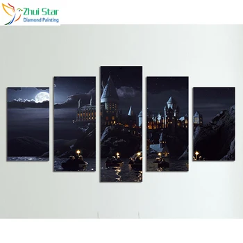 

DUTEY 5d DIY Diamond Rhinestone embroidery Magic School Castle 5pcs diamond painting Cross Stitch mosaic decoration paintin