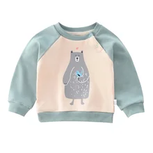 От 6 месяцев до 3 лет; осенняя одежда для малышей; милая Повседневная Блузка для малышей с принтом из мультфильма; Верхняя одежда с длинными рукавами; толстовки для мальчиков и девочек
