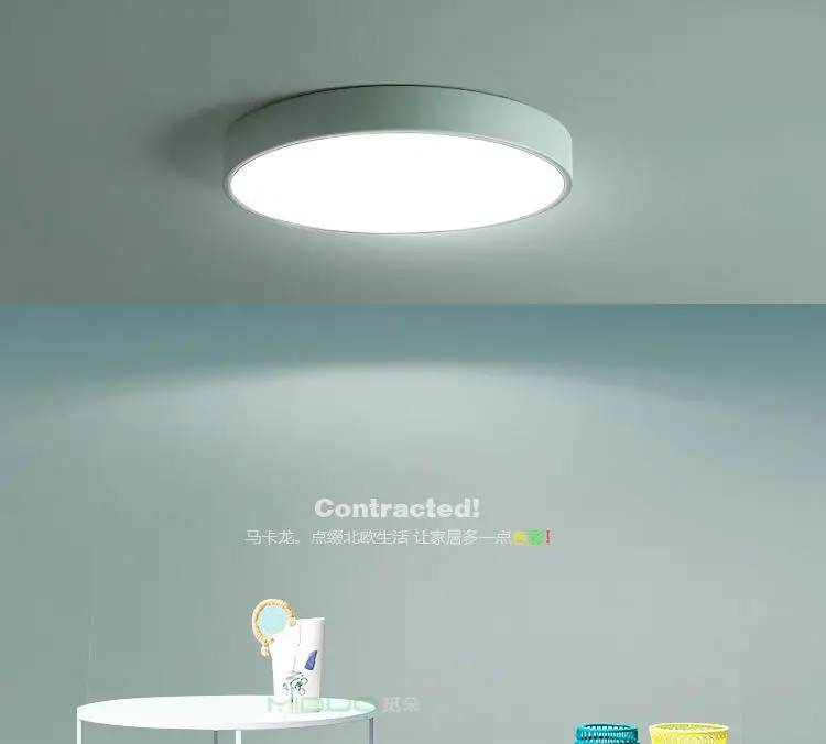 SOLLED 5 см 20 Вт LED современный зеленый корпус круглой формы потолочная лампа для гостиной спальни освещение