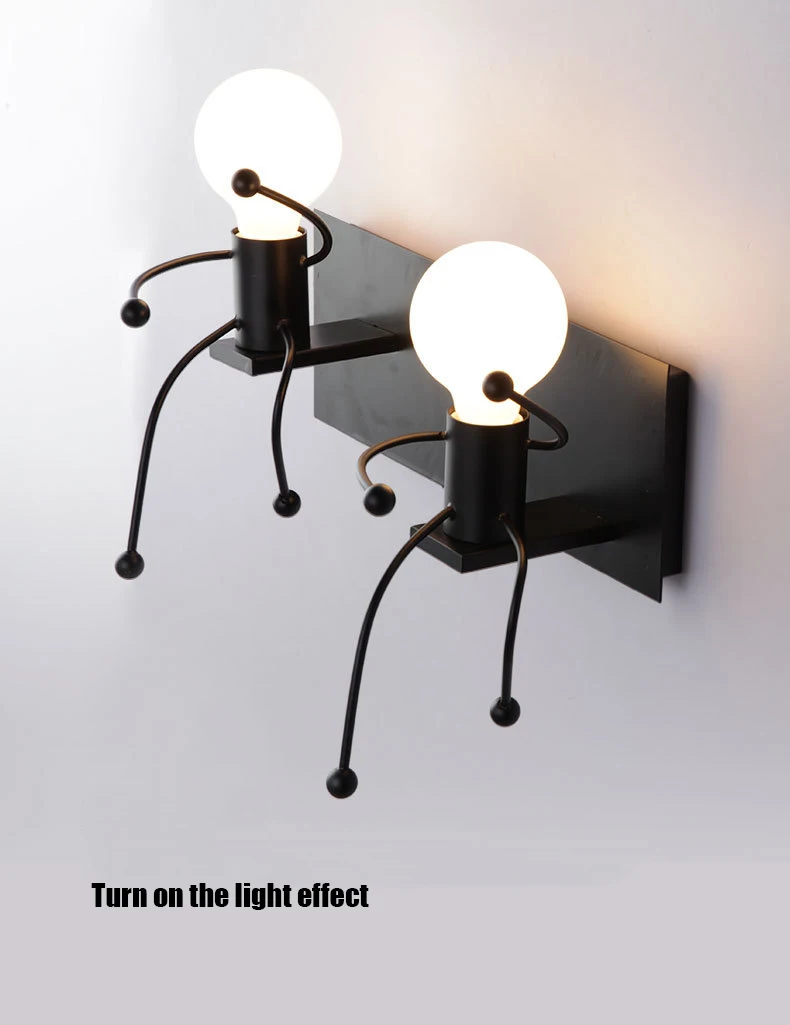 

Simple Modern Living Room Bedroom Bedside Lamp Artistic Miniature Corridor Lamp Creative Personality Double-head Wall Lamp