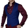 Double-Breasted Burgundy Waistcoat Wedding Men's Suit Vest Shawl Lapel Slim Waistcoat Steampunk 6