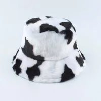 Faux Fur Cow Print Bucket Hat Unisex 