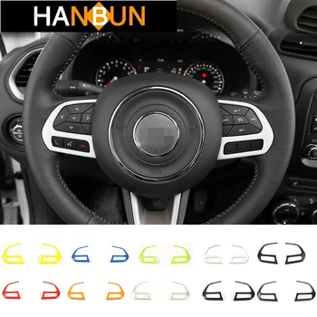 

ABS Interior Steering Wheel Button Decoration Cover Trim Stickers For Jeep Renegade 2015+ For Compass 2017+ Car Styling