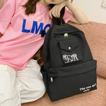 

DIFA Cartoon printing Waterproof Nylon Women Backpack back bag for girl student schoolbag High quality Ladies' travel Mochilas