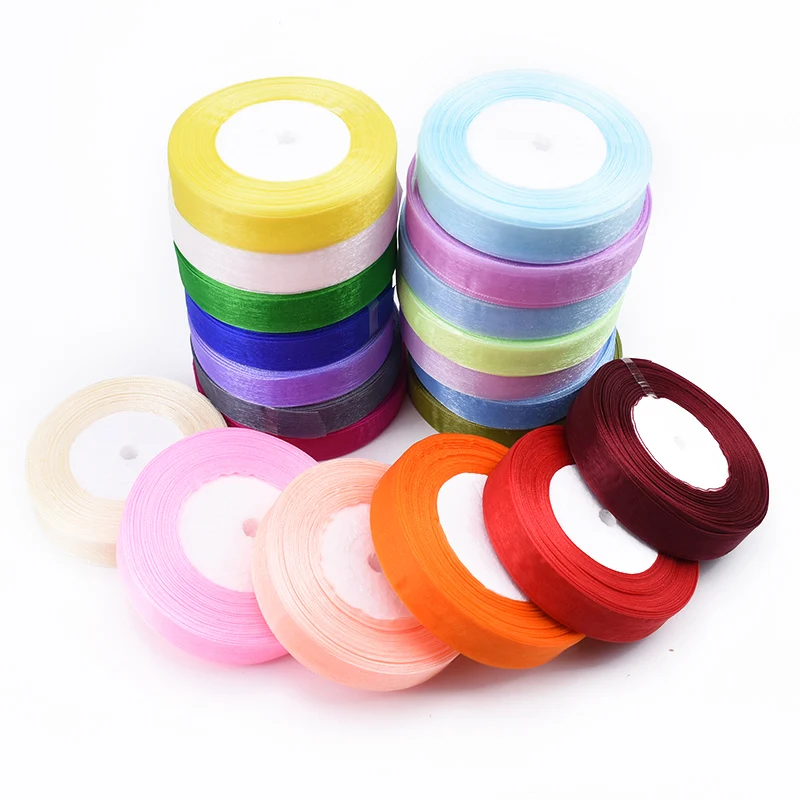 50 yards/roll 2CM cheap Chiffon yarn Ribbon diy gifts box Bride's wrist Corsage accessories wedding home decoration | Дом и сад