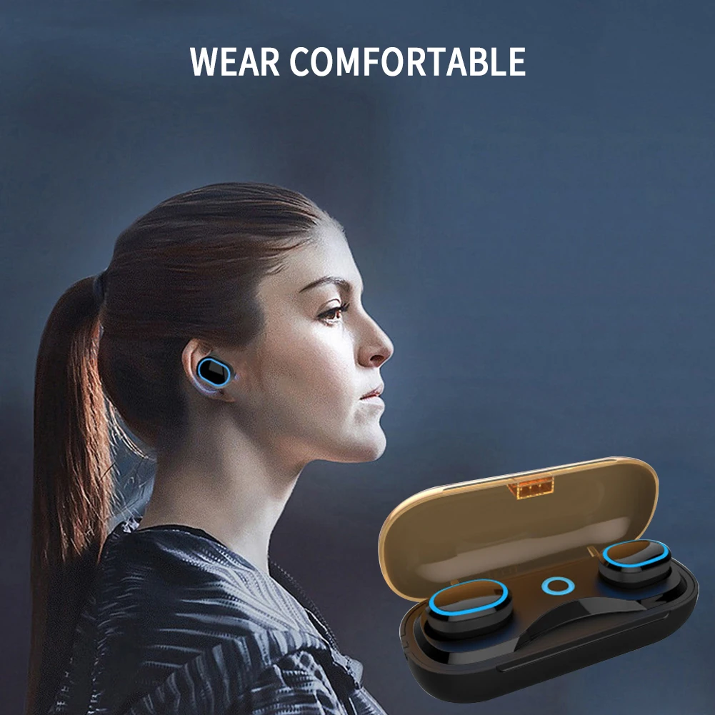 1 пара с зарядным устройством HIFI мини беспроводные наушники Bluetooth 5,0 вызов 3D Стерео шумоподавление водонепроницаемый Сенсорный контроль