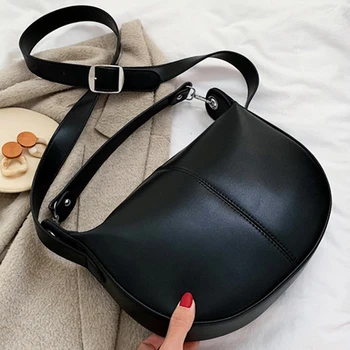 

2020 new Women bag PU Leather Saddle Bags fashion Solid Color Lady Shoulder Messenger Bag Female luxurys Travel handbags purses
